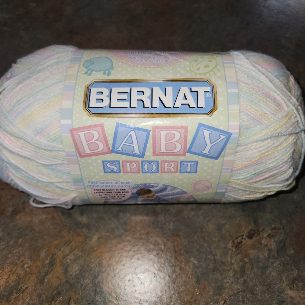BERNAT BABY SPORT Yarn Huge 8.5 oz Baby Pastel colors